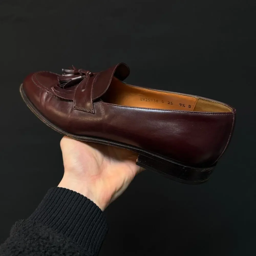 Men's Salvatore Ferragamo burgundy Kiltie Tasseled Loafers Size 9.5 uh25938 g 25